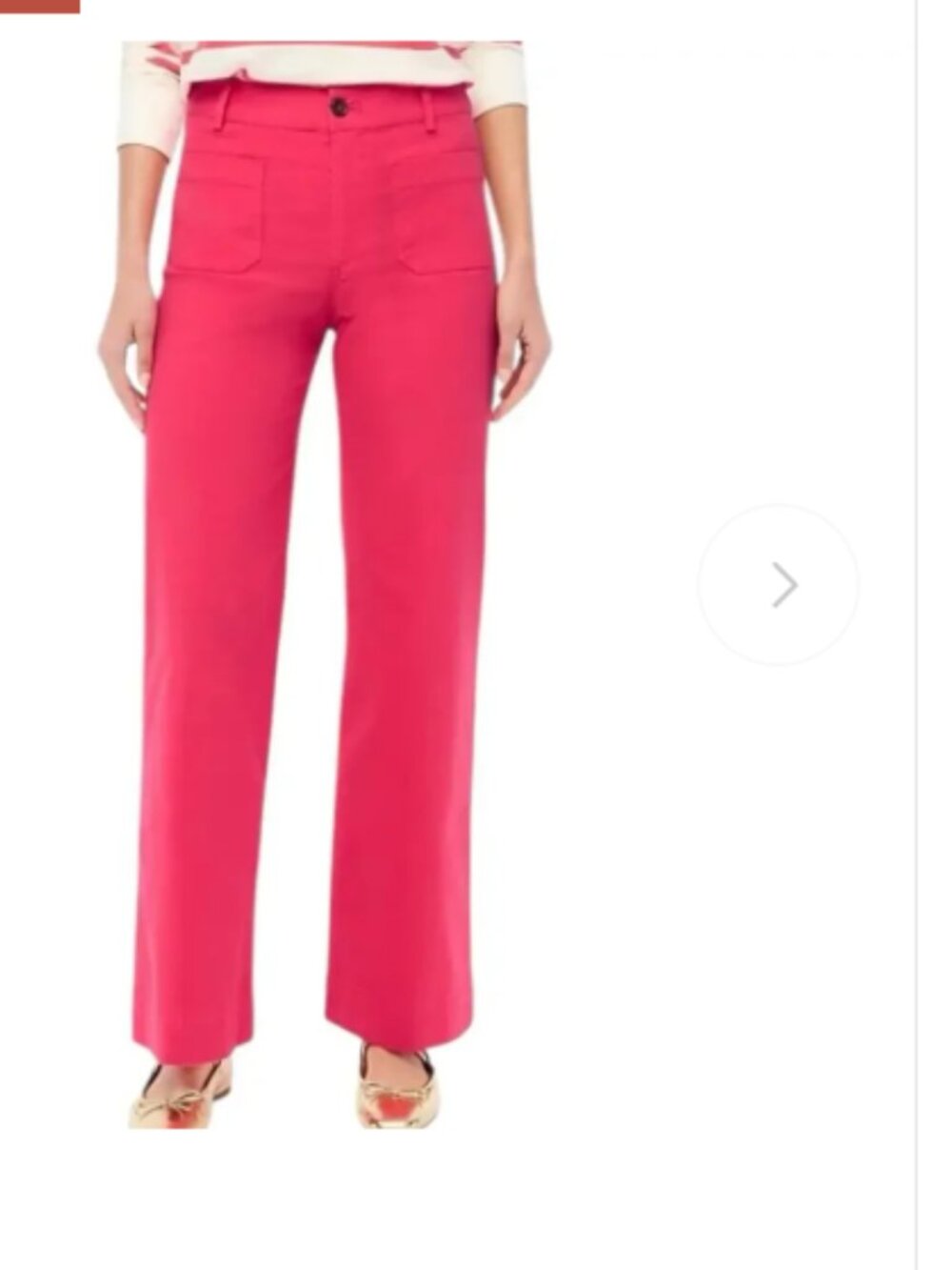 J. Crew Lizzie High Rise Patch Pocket Pink Wide Leg Pants size 29